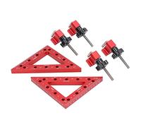 Red Right Angle Position Clamp, Woodworking Corner Clamp, 90 Degree Corner Clamp with Anodized Finish, Aluminum Alloy Triangular Clamp for Furniture Cabinets Picture Frames