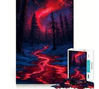 Red River in A Snowy Forest Teenagers 1000 Piece Jigsaw Puzzle Logic Boost Toy Indoor Fun Premium Edge Memorable Gift (50x75cm)