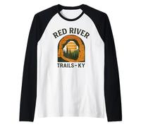 Red River Trails Shirt Natural Arch Forest Hiking Sunset KY Raglan Baseball Tee