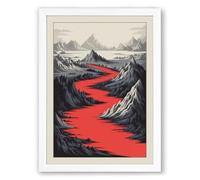 Red River Valley Modern Framed Wall Art Print A1 (84.1×59.4cm) White, Wall Decor for Living Room, Bedroom, Office & Home, Ready to Hang, Art Gift