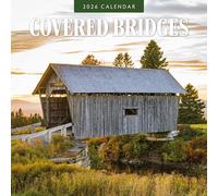 Red Robin 2026 Covered Bridges Monthly Wall Calendar | 12" x 24" Open | Premium Thick & Sturdy Paper | Hangable 12 Month Calendar | Lined Notes & To Do Area | Vivid Images | Plastic Free