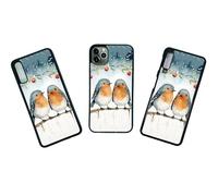Red Robin Christmas phone case For Apple iPhone/For Samsung Galaxy Silicone rubber holder Gift phone cover A12 A13 A14 A15 A16 A25 A55 S23 S24