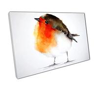 Red Robin Cute Bird painting print Canvas Wall Art print on canvas Picture for Home Office Decor 30x20cm (12x8In)