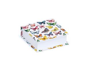 Red Robin Publishing Ltd. Butterflies Design Noteblock - 304 Plain Paper Sheets - Blank Memo Pad for Notes, Lists and Reminders - Artistic Memo Notepad For Home, School or Office - 14cm x 14cm