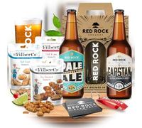 Red Rock Brewery Beers and Pint Glass Gift Set - 2 x Premium Devonshire Beers - Beer Hamper Set with Snacks