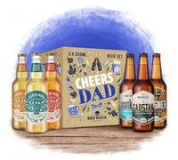 Red Rock Brewery Cheers Dad Mixed Craft Beer & Cider Gift Set - 6 Bottles in a Gift Box - Hamper for Dad on Birthday or Father's Day