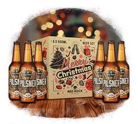 Red Rock Brewery Christmas Beer Gift Set - 6 Bottles of British Lager In A Presentation Box (Pilsner Lager 4.1%)