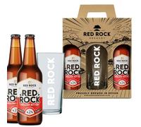 Red Rock Brewery Traditional British Ale Gift Set with Glass - 2x 500ml Bottles of English Beer (Red Rock 4.2%)