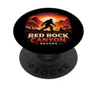 Red Rock Canyon Nevada Bigfoot Hiking Silhouette PopSockets Adhesive PopGrip