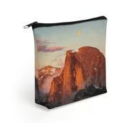Red Rock Carrying The Moon Makeup Bag with Sturdy Zipper，Linen Material Storage Bag,Large Capacity And Multi-Purpose Cosmetic Bag for Daily Life, Travel, Outings, Business Trips And Other Occasions