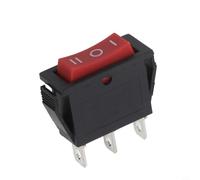 Red Rocker Switch 20A 125V On Off On 3 Position Double Pole for Auto Truck RV Dashboard - Waterproof Design