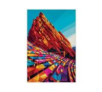 Red Rocks Amphitheatre - Morrison, Colorado Tourism Poster Canvas Poster Bedroom Decor Landscape Office Room Decor Gift 12" L X 18" W