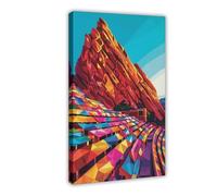 Red Rocks Amphitheatre - Morrison, Colorado Tourism Poster Canvas Poster Bedroom Decor Landscape Office Room Decor Gift 24" L X 36" W
