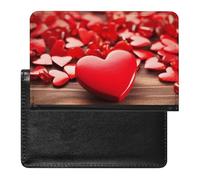 Red Romantic of Hearts Passport Cover Protector Rfid Blocking Passport Holder Id Card Holder Secure Travel Wallet Organizer for Passport Tickets Credit Cards, style, One Size