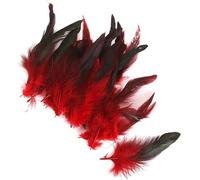 Red Rooster Tail Feathers - 50 pcs Natural Small Feathers Bulk for Hats, Cocktail Table Centerpieces and Costume(Wine Red)