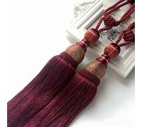 Red Rope Tie Backs, 2Pcs Large Tie Backs Ball Tassel Curtain Tieback