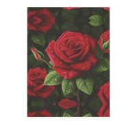 Red Rose 2 Crystal Sticker, 3D Stereoscopic Effect, Pattern Does Not Fall Off When Exposed to Water
