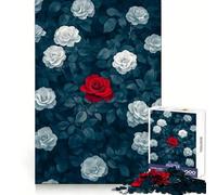 Red Rose Among White Jigsaw Puzzles for Adults1000 Pieces Mind Skill Toy Quiet Hobby Design Assembly (50x75cm)