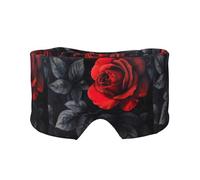 Red Rose and Black Leaves Print Eye and Ear Muffs for Adults Kids Sleeping Travel Home Office Aid for Restful Nap