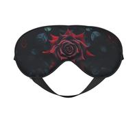 Red Rose and Black Leaves Print Eye Mask,Silk-Like Sleep Mask,Night Sleeping Mask for Men Women,for Sleep Relaxation