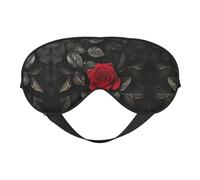 Red Rose and Black Leaves Sleep Eye Mas Updated Design Light Blocking Night Eye Blinder Men Women Shift Work Travel