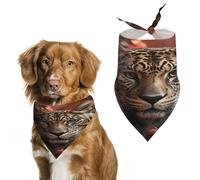 Red Rose and Tiger Easter Dog Bandanas for Small Medium Large Dogs,Cat Dogs,Pet Scarf - Polyester Cute Bibs.Triangle Pet Scarf for Puppy Pet,Personalized Birthday/Party Fun Idea Gift