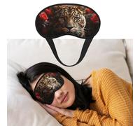 Red Rose and Tiger Sleep Mask for Women Men Blackout Eye Masks for Sleeping Blindfold Sleep Mask Side Sleeper Eye Cover for Meditation Light Blocking Travel Essentials