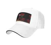Red Rose and Wine Romantic Lovers Decor Pint Trucker Hat Baseball Cap, Baseball Cap Adjustable Sun Hat Golf Hats, Adjustable Classic Cap
