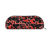 Red Rose And Wine Romantic Lovers Decor Print Cosmetic Bags For Women,Receive Bag Makeup Bag Travel Storage Bag Toiletry Bags Pencil Case, Red Leopard Pattern, One Size