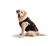 Red Rose And Wine Romantic Lovers Decorprint Medium Large Pets Vest Breathable Summer Lightweight Sleeveless Tank Top T-Shirt