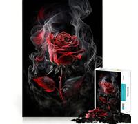 Red Rose Art 1000 Piece Jigsaw Puzzle for Adults Memory Gain Gentle Leisure Design Assembly Art Collection Piece (38x26cm)