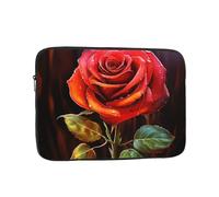 Red Rose Art Laptop Sleeve for Women Men, 15 Inch Waterproof Laptop Bag Lightweight Notebook Computer Cover Bag