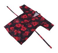 Red Rose Barbershop Robe Cloth Hairdressing Guest Gown | Salon Supply, Easy, Comfortable Practical Wear, Casual Simple Design for Barber Shop and Beauty Salons
