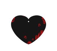 (Red Rose Black Background) Printed Paper Car Air Freshener Lavender Scented Hanging Odor Remover 10/40/100 Pcs for Vehicle Home Closet Wardrobe - Heart Shape