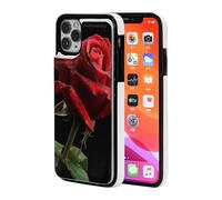 Red Rose Black Background Printed Phone Cases for iPhone 11 Pro Wallet Case 5.8-inch, Magnetic Clasp Flip Leather Shockproof Phone Case Cover with Card Slots Holder