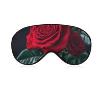 Red Rose Black Background Sleep Mask with Adjustable Strap, Breathable Sleep Masks for Women Men, Soft Eye Mask for Side Sleepers, Travel, Office Nap, Airplane & Blocking Light