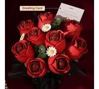 Red Rose Bouquet Wooden Construction Kit