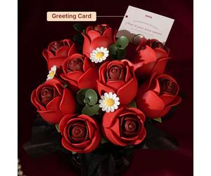 Red Rose Bouquet Wooden Construction Kit