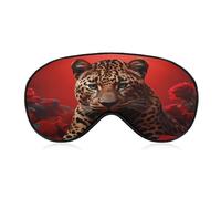 Red Rose Cheetah Cat Leopard Print Sleep Mask Soft Blackout Eye Mask Eye Shade Cover with Adjustable Strap for Men Women