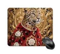 Red Rose Cheetah Square Mouse Pads Non-Slip Rubber Base Mouse Mat Cute Mousepad Funny Computer Desk Accessories for Office Home Gaming Work 25 * 30cm