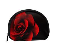 Red Rose Coin Purse Shell Mini Pouch Wallet Change Bag for Women Girls Kids