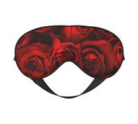 Red Rose Comfortable Sleeping Aid Soft Eye Mask Adjustable Blackout Cover Reversible Night Rest