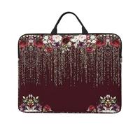 Red Rose Floral 14 Inch Printed Laptop Sleeve, 600d Oxford-Cloth Shockproof Laptop Case With Thickened Pearl Cotton,Waterproof Portable Laptop Handbag Cover