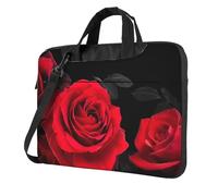 Red Rose Floral Printed Waterproof Laptop Case Ultra-Thin Portable One-Shoulder Laptop Bag 600d Oxford 13in/14in/15.6in