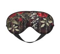 Red Rose Floral Printing Sleep Mask for Women Men Double-Sided Print Soft Silk Eye Masks Eye Sleep Shade Cover