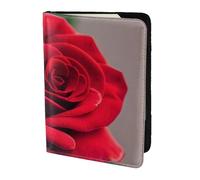 Red Rose Flower 1 Print 5.5 Inch Passport For Men And Women Lightweight Stylish Travel Document Wallet, Black, One Size