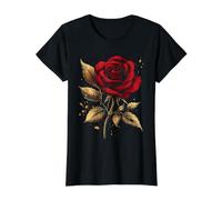 Red Rose Flower Botanist Garden Gardening Flower Rose Value Graphic T-Shirt