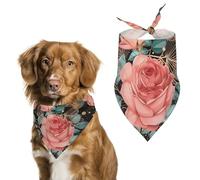 Red Rose Flower Bud Dog Bandana Pet Scarf for Small Medium Large Dogs Triangle Bibs Photo Prop Gift