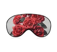 Red Rose Flower Cluster Sleep Mask for Women Men, Soft Eye Mask with Adjustable Strap for Sleeping, Light Blocking Travel Blindfold for Nap Comfortable Eye Cover for Home Office