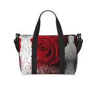 Red Rose Flower Handheld Crossbody Travel Bag Single Shoulder Handbag Sports and Fitness Bag Travel Luggage Bag